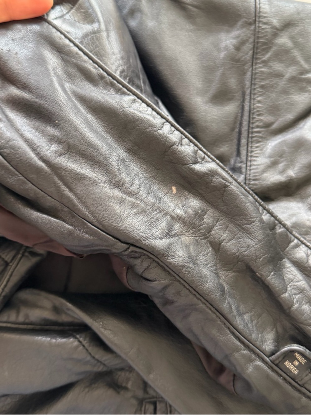 Toffs Vintage 90s Black Leather Jacket Size Medium. - Picture 14 of 16